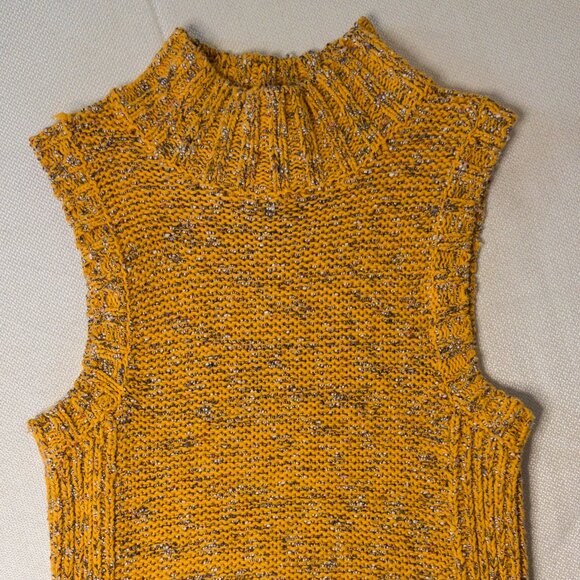 Anthropologie Orange Sunrise Sleeveless Sweater Tank Top Size S Mock Neck - Picture 5 of 9